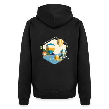 Vol en montgolfière - Veste à capuche bio Premium Unisexe - noir - Dos - Nico (187cm)