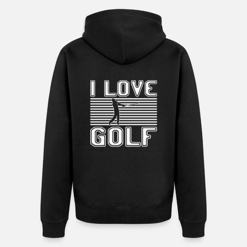 J’adore le golf - Veste à capuche bio Premium Unisexe - noir