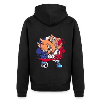 Frankreich Fußball - Unisex Premium Bio Zip Hoodie - Schwarz - Hinten - Nico (187cm)