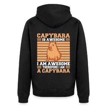 Capybara Rongeur Capybara Capybara - Veste à capuche bio Premium Unisexe - noir - Dos - Nico (187cm)