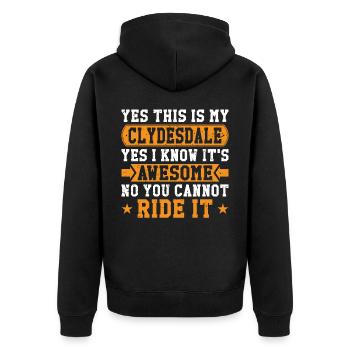 Clydesdale Cold Blood Horse Scotland Horse - Unisex Premium Organic Zip Hoodie - black - Back - Nico (187cm)