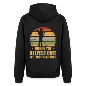 Dirt Fishing Probe Detector Sondler - Unisex Premium Organic Zip Hoodie - black - Back - Nico (187cm)