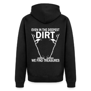 Dirt Fishing Probe Detector Sondler - Unisex Premium Organic Zip Hoodie - black - Back - Nico (187cm)
