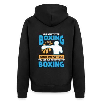 Boxe Boxer Gants de boxe Boxing Club de boxe Club de boxe - Veste à capuche bio Premium Unisexe - noir - Dos - Nico (187cm)