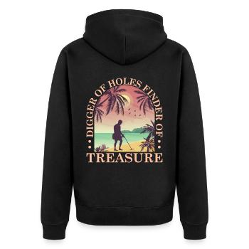 Dirt Fishing Probe Detector Sondler - Unisex Premium Organic Zip Hoodie - black - Back - Nico (187cm)