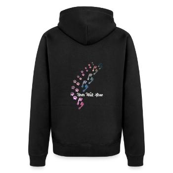Ne marchez jamais seul Amoureux des chiens Gassi - Veste à capuche bio Premium Unisexe - noir - Dos - Nico (187cm)
