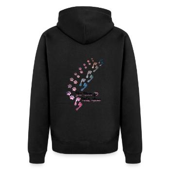 You Never Walk Alone Hunde Hundeliebhaber Gassi - Unisex Premium Bio Zip Hoodie - Schwarz - Hinten - Nico (187cm)