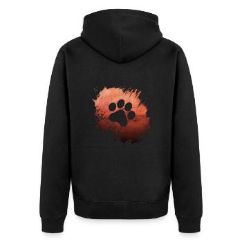 Paw Print Galaxy Dogs Dog Lovers Gassi - Unisex Premium Organic Zip Hoodie - black - Back - Nico (187cm)
