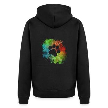Paw Print Galaxy Dogs Dog Lovers Gassi - Unisex Premium Organic Zip Hoodie - black - Back - Nico (187cm)