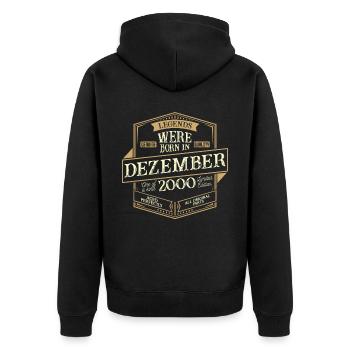 December 2000 Birthday Man - Unisex Premium Organic Zip Hoodie - black - Back - Nico (187cm)