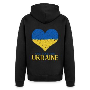 Ukraine Cœur Ukrainiens Drapeau ukrainien - Veste à capuche bio Premium Unisexe - noir - Dos - Nico (187cm)