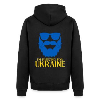 Ukraine Solidarité Drapeau ukrainien - Veste à capuche bio Premium Unisexe - noir - Dos - Nico (187cm)