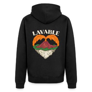 Lavable Sciences de la Terre Géologie Volcano Scientifique - Veste à capuche bio Premium Unisexe - noir - Dos - Nico (187cm)