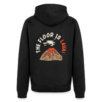 Der Boden ist Lava Volcanologist Geology Volcano - Unisex Premium Bio Zip Hoodie - Schwarz - Hinten - Nico (187cm)