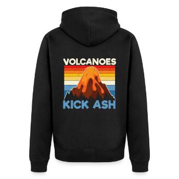 Volcans Kick Ash Earth Science Géologie Volcan - Veste à capuche bio Premium Unisexe - noir - Dos - Nico (187cm)