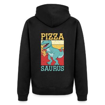 Pizzasaurus Dinosaur Lover Pizzaiolo Pizza italienne - Veste à capuche bio Premium Unisexe - noir - Dos - Nico (187cm)