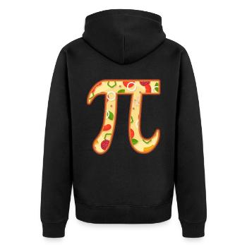 Pizza Pi Day Mangeur de pizza Mathématicien italien - Veste à capuche bio Premium Unisexe - noir - Dos - Nico (187cm)