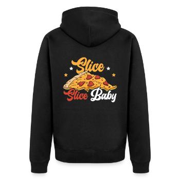Tranche Tranche Bébé Foodie Pizzaiolo Pizza Lover - Veste à capuche bio Premium Unisexe - noir - Dos - Nico (187cm)