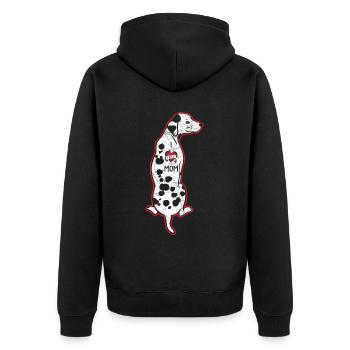 Spot Squad Dalmatian Besitzer Hund Liebhaber Mütter Tag - Unisex Premium Bio Zip Hoodie - Schwarz - Hinten - Nico (187cm)