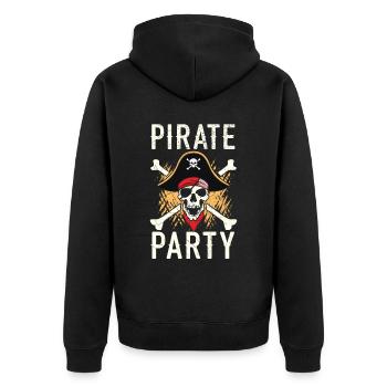 Pirate Party Caribbean Buccaneer Pirate Lover - Unisex Premium Organic Zip Hoodie - black - Back - Nico (187cm)