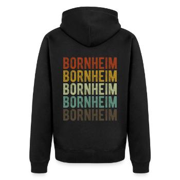 Bornheim City Rétro Vintage - Veste à capuche bio Premium Unisexe - noir - Dos - Nico (187cm)