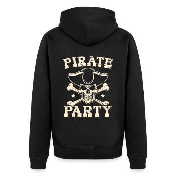 Pirate Party Caribbean Buccaneer Pirate Lover - Unisex Premium Organic Zip Hoodie - black - Back - Nico (187cm)