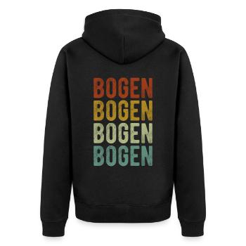 Arch City Retro Vintage - Unisex Premium Organic Zip Hoodie - black - Back - Nico (187cm)