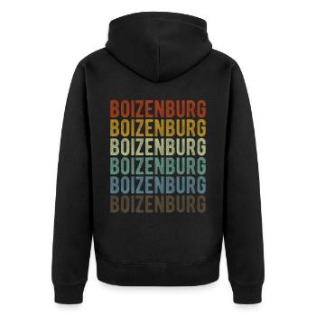 Boizenburg Stadt Retro Vintage - Unisex Premium Bio Zip Hoodie - Schwarz - Hinten - Nico (187cm)