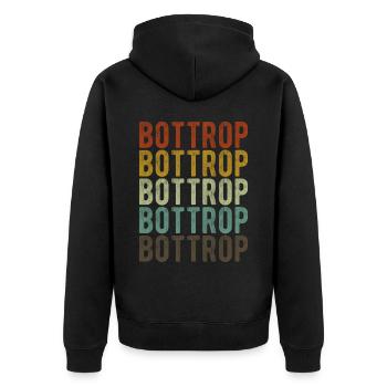 Bottrop City Retro Vintage - Unisex Premium Organic Zip Hoodie - black - Back - Nico (187cm)