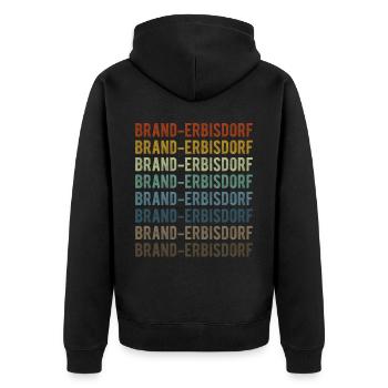 Brand-Erbisdorf City Retro Vintage - Unisex Premium Organic Zip Hoodie - black - Back - Nico (187cm)