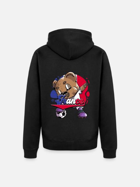 Frankreich Fußball - Unisex Premium Bio Zip Hoodie - Schwarz