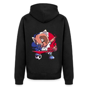 Frankreich Fußball - Unisex Premium Bio Zip Hoodie - Schwarz - Hinten - Nico (187cm)