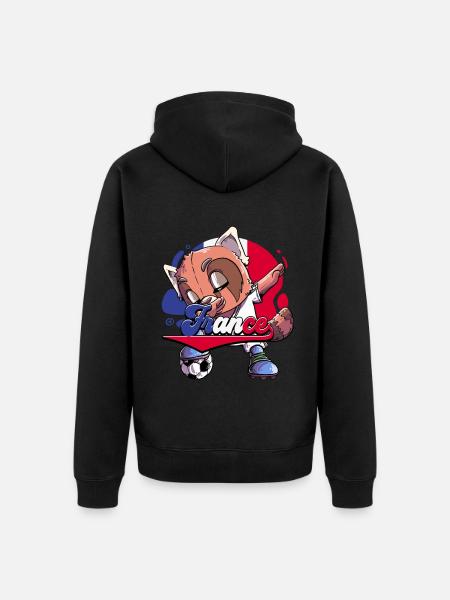 Frankreich Fußball - Unisex Premium Bio Zip Hoodie - Schwarz