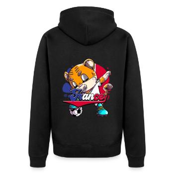 Frankreich Fußball - Unisex Premium Bio Zip Hoodie - Schwarz - Hinten - Nico (187cm)