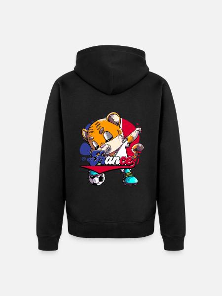 Frankreich Fußball - Unisex Premium Bio Zip Hoodie - Schwarz