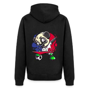 Frankreich Fußball - Unisex Premium Bio Zip Hoodie - Schwarz - Hinten - Nico (187cm)