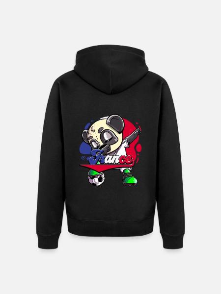 Frankreich Fußball - Unisex Premium Bio Zip Hoodie - Schwarz