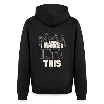 Ich Habe In Diese Familie Eingeheiratet Treffen - Unisex Premium Bio Zip Hoodie - Schwarz - Hinten - Nico (187cm)