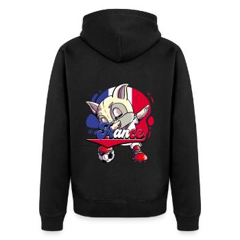 Frankreich Fußball - Unisex Premium Bio Zip Hoodie - Schwarz - Hinten - Nico (187cm)