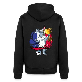 Frankreich Fußball - Unisex Premium Bio Zip Hoodie - Schwarz - Hinten - Nico (187cm)