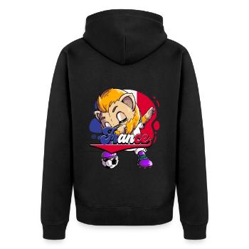 Frankreich Fußball - Unisex Premium Bio Zip Hoodie - Schwarz - Hinten - Nico (187cm)