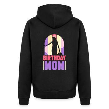 Geburtstag Mama Party Mutter Mami - Unisex Premium Bio Zip Hoodie - Schwarz - Hinten - Nico (187cm)