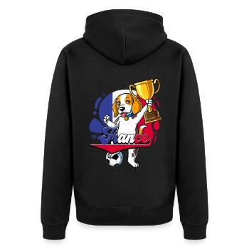 Frankreich Fußball - Unisex Premium Bio Zip Hoodie - Schwarz - Hinten - Nico (187cm)