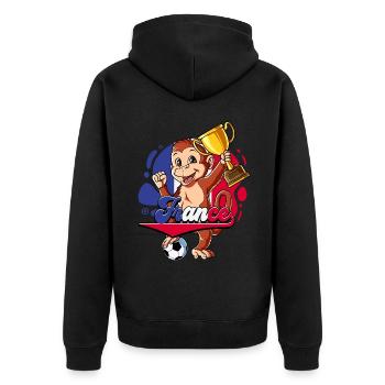 Frankreich Fußball - Unisex Premium Bio Zip Hoodie - Schwarz - Hinten - Nico (187cm)