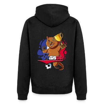 Frankreich Fußball - Unisex Premium Bio Zip Hoodie - Schwarz - Hinten - Nico (187cm)