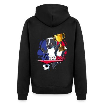Frankreich Fußball - Unisex Premium Bio Zip Hoodie - Schwarz - Hinten - Nico (187cm)