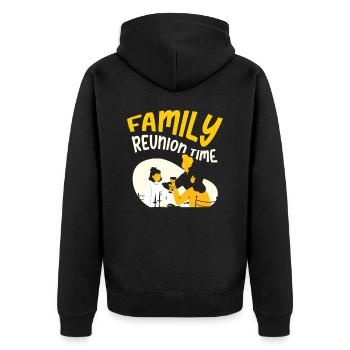Familientreffen Team Familie Süß - Unisex Premium Bio Zip Hoodie - Schwarz - Hinten - Nico (187cm)