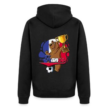 Frankreich Fußball - Unisex Premium Bio Zip Hoodie - Schwarz - Hinten - Nico (187cm)