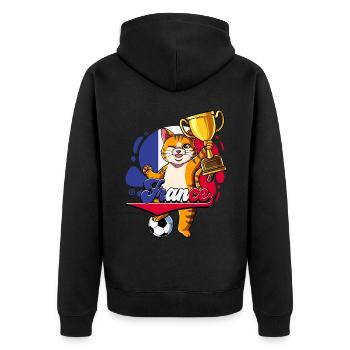 Frankreich Fußball - Unisex Premium Bio Zip Hoodie - Schwarz - Hinten - Nico (187cm)