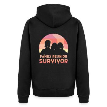 Überlebender Eines Familientreffens Familie Team - Unisex Premium Bio Zip Hoodie - Schwarz - Hinten - Nico (187cm)
